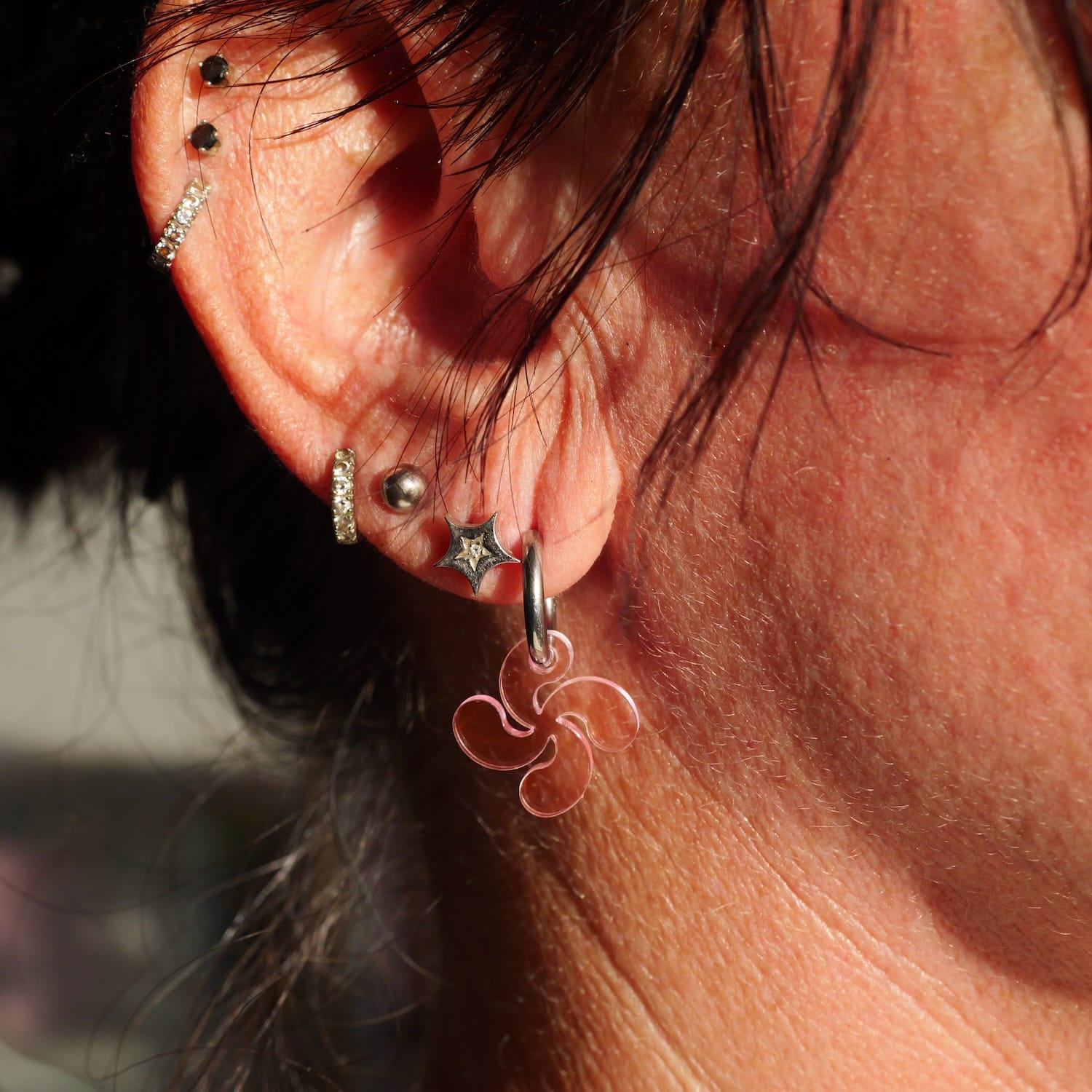 CREOLES CROIX BASQUE ROSE